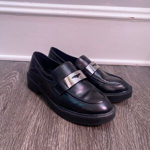 ASOS Black Loafers with Silver Detail